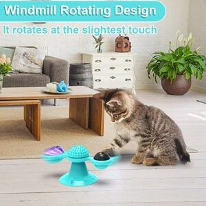Cat‎ Windmill Spinning Toy, Interactive Cat Toy Cat Pet Grooming